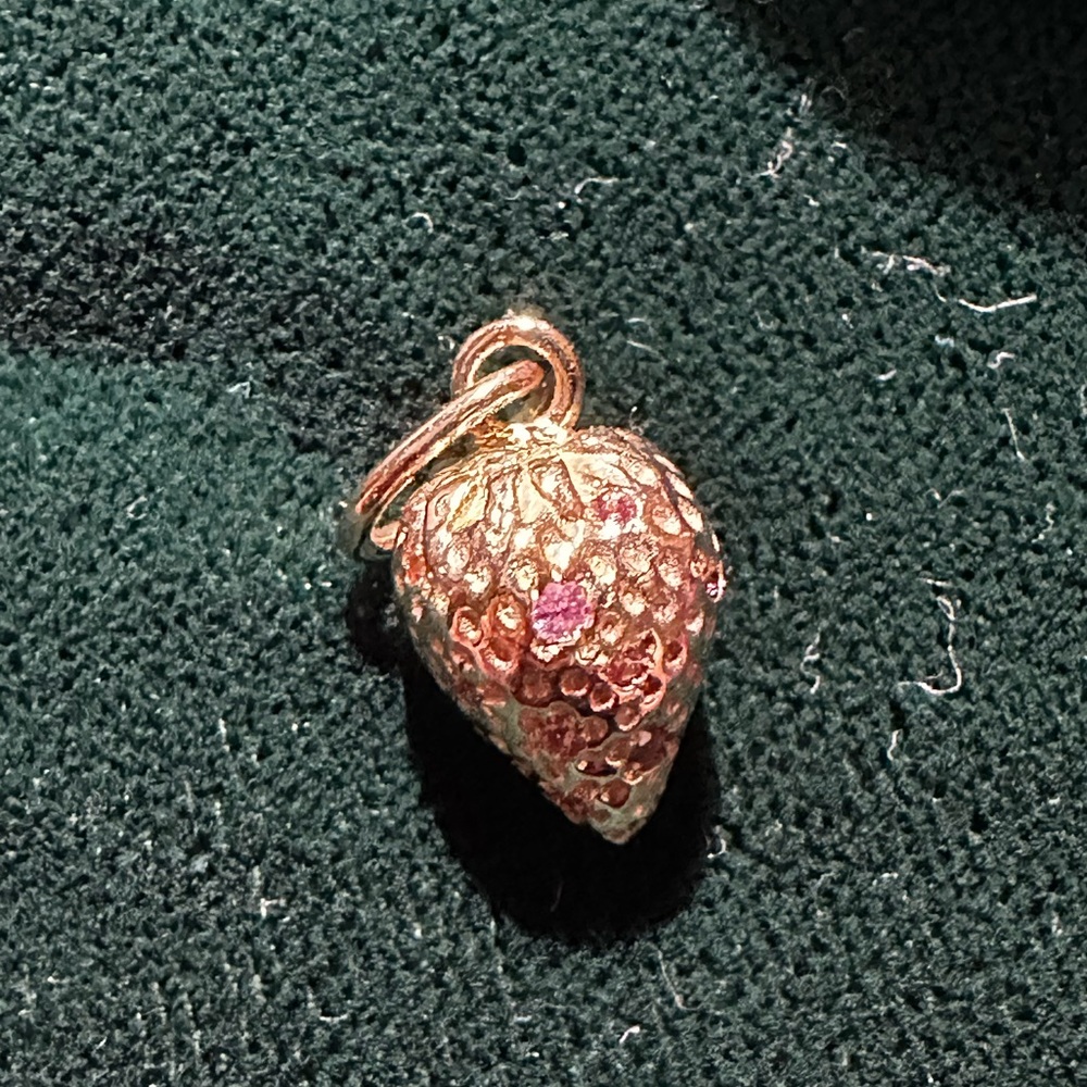 Jane Win x Cara Cara 10k Pink Tourmaline Strawberry Charm